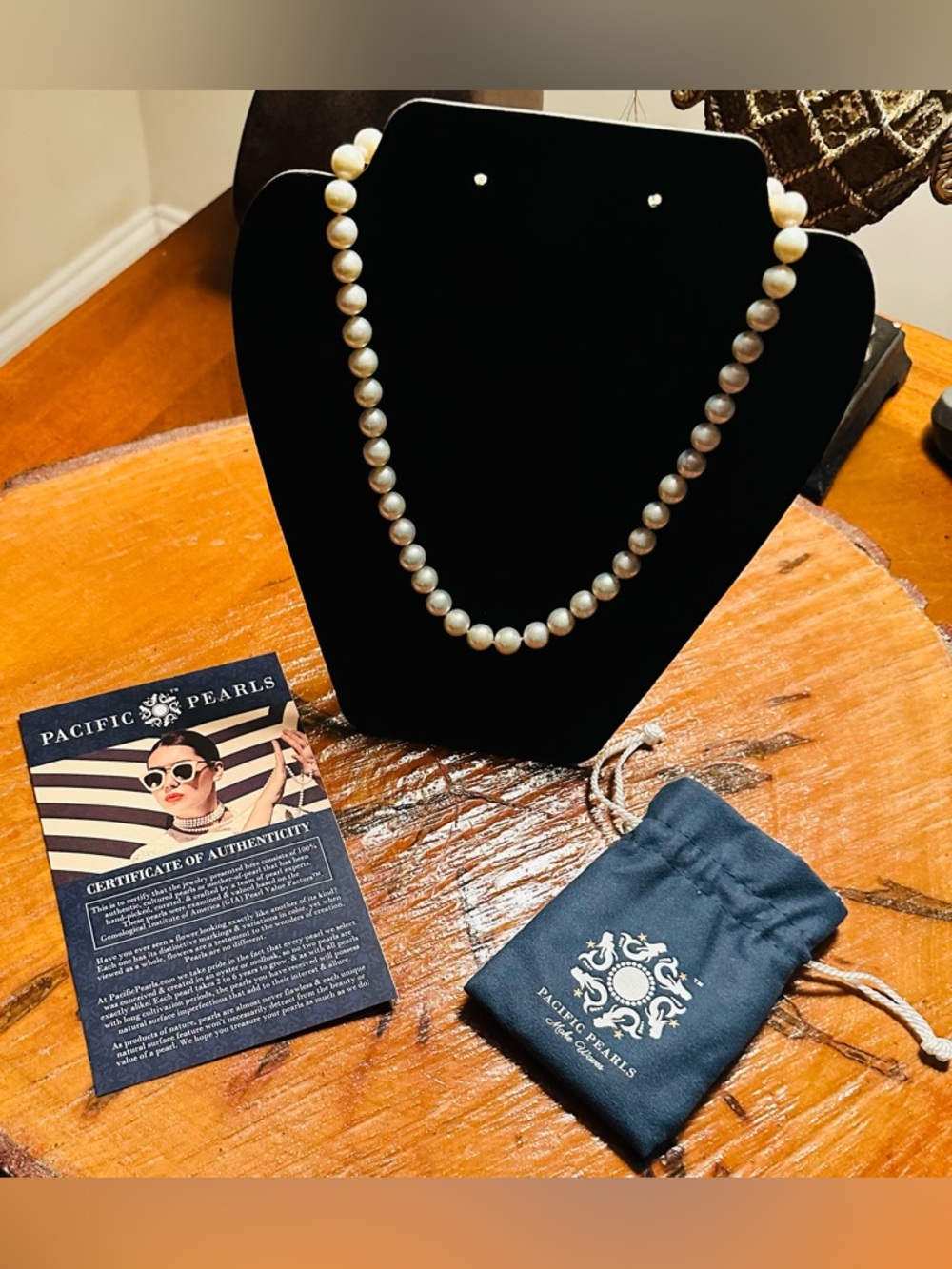 Pacific Pearls Lustrous White Pearl Necklace
